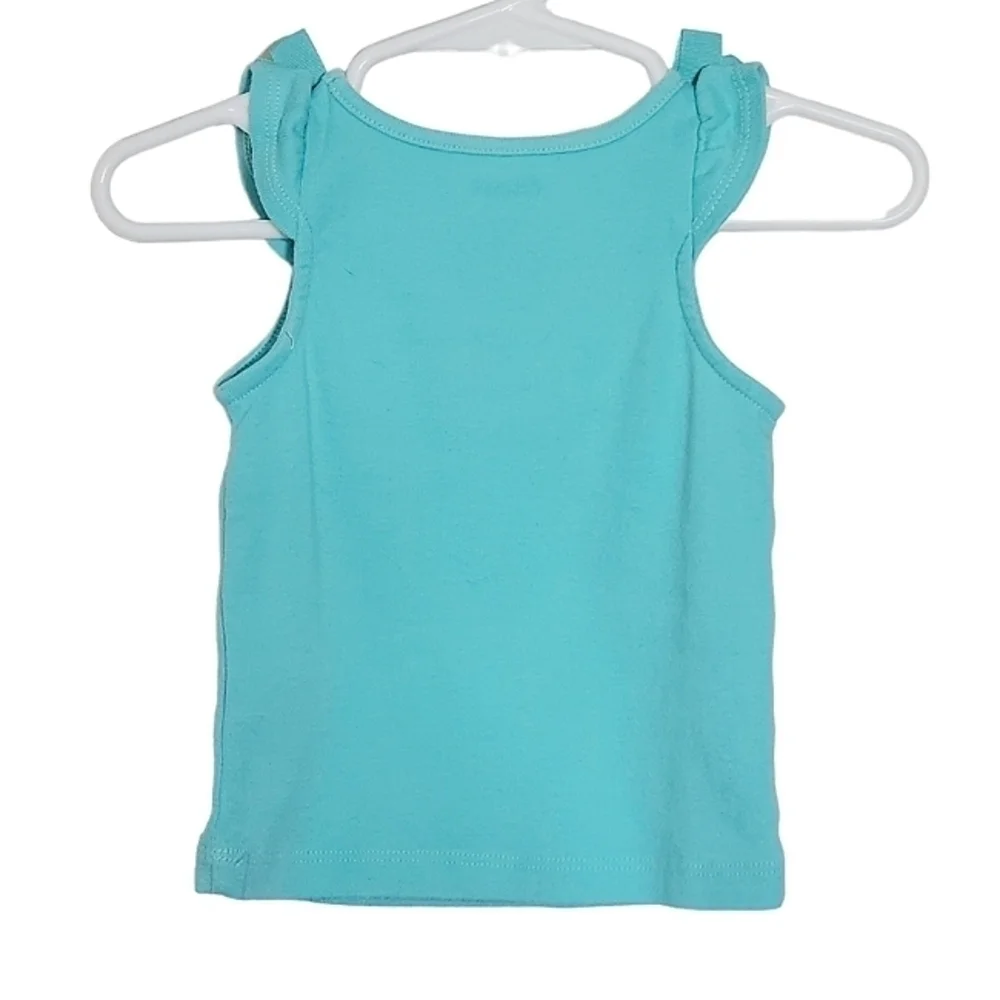 K1297 * Gymboree Ruffled Straps Tank Turquoise Size 6/12M